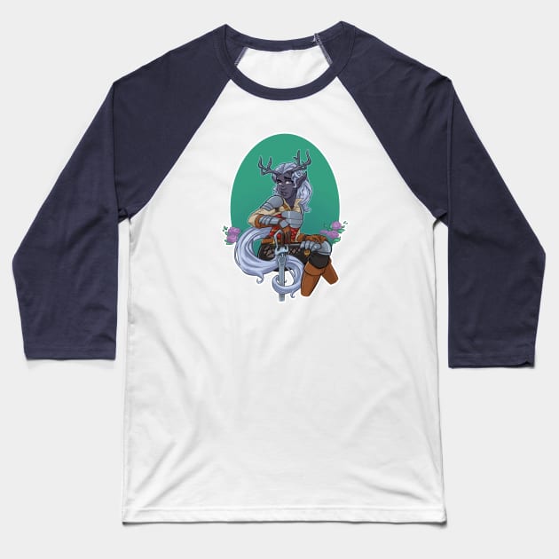 Drow Swordswoman Baseball T-Shirt by jpowersart